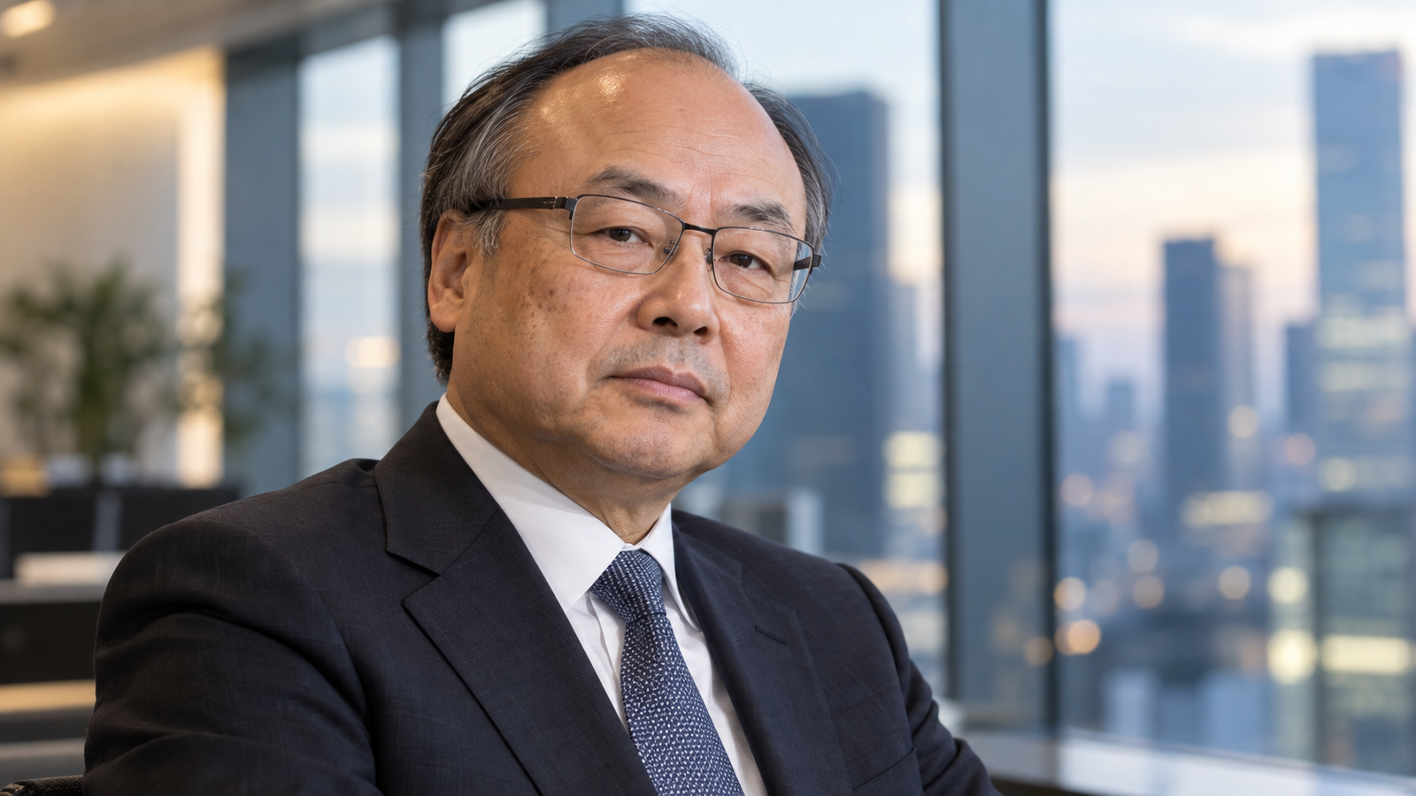 Retrato de Masayoshi Son, fundador y CEO de SoftBank Group.